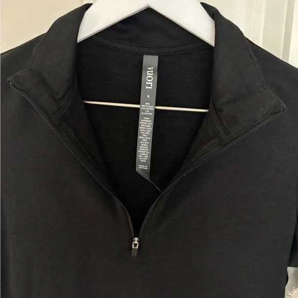 NEW! Vuori Halo Essential Half-Zip Pullover Long Sleeve Top Black Heather Small - Picture 4 of 9